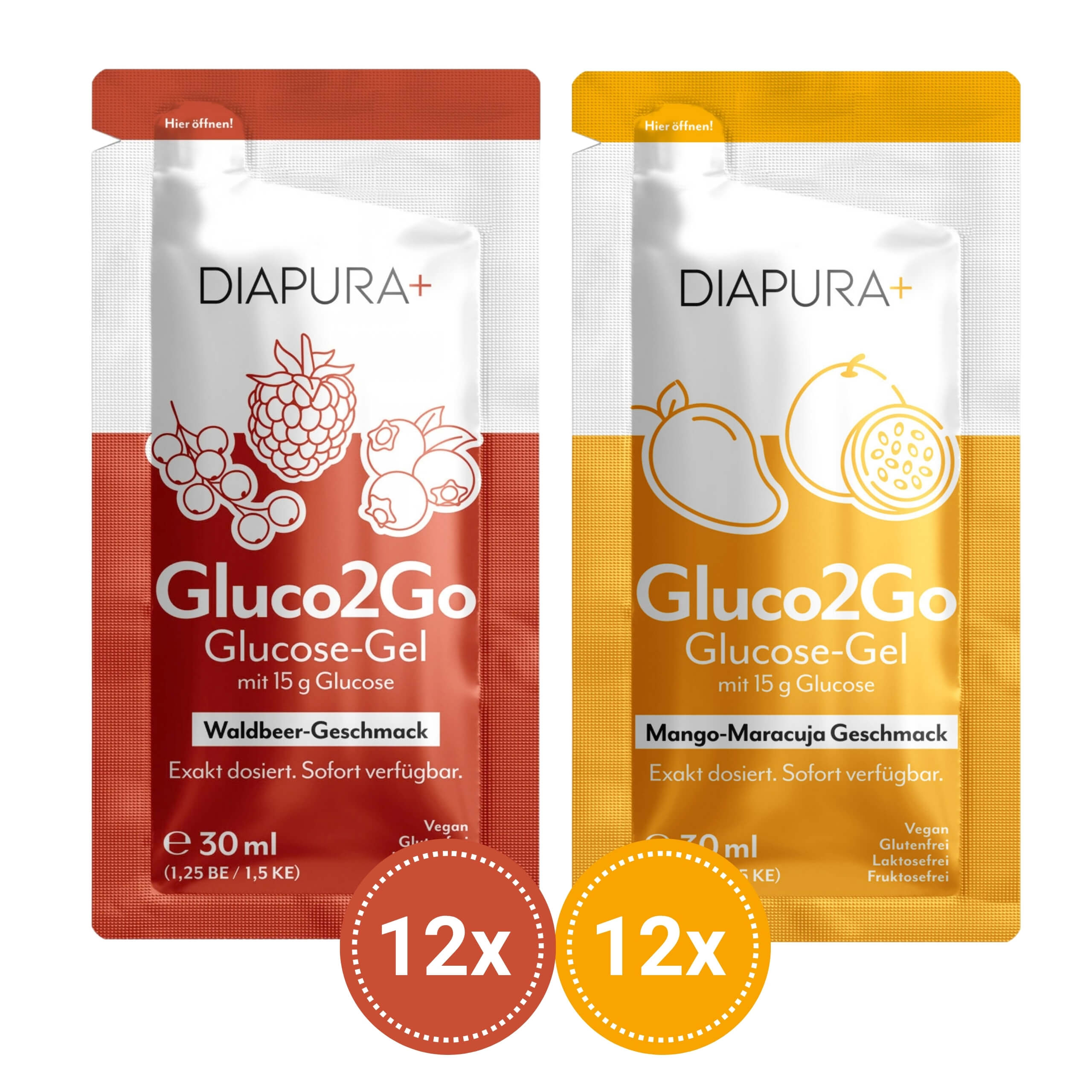 diapura-gluco2go-glucose-gel-mix-12-st-ck-waldbeere-mango-15g image 1