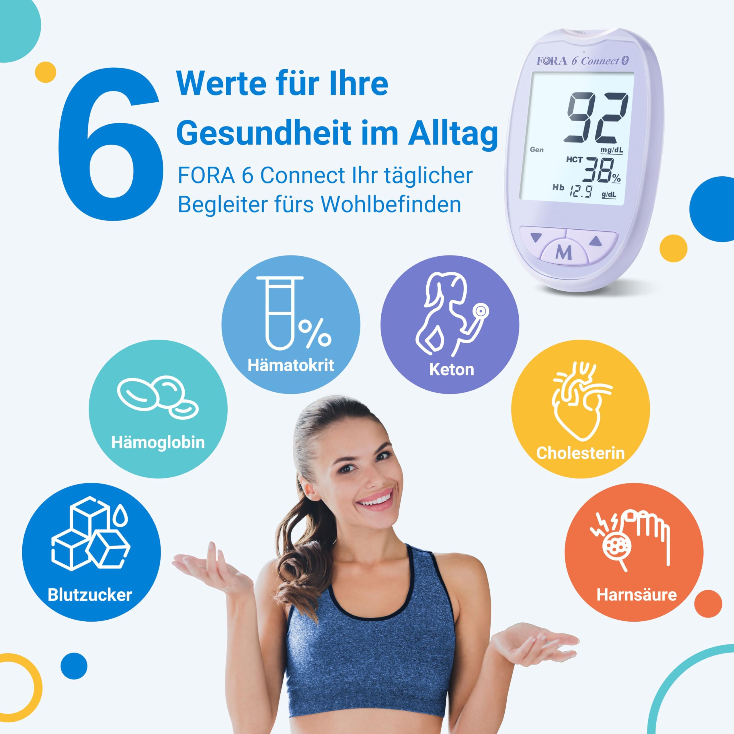 fora-6-connect-4-in-1-blutzuckermessger-t-lavendel-lila-bluetooth image 2