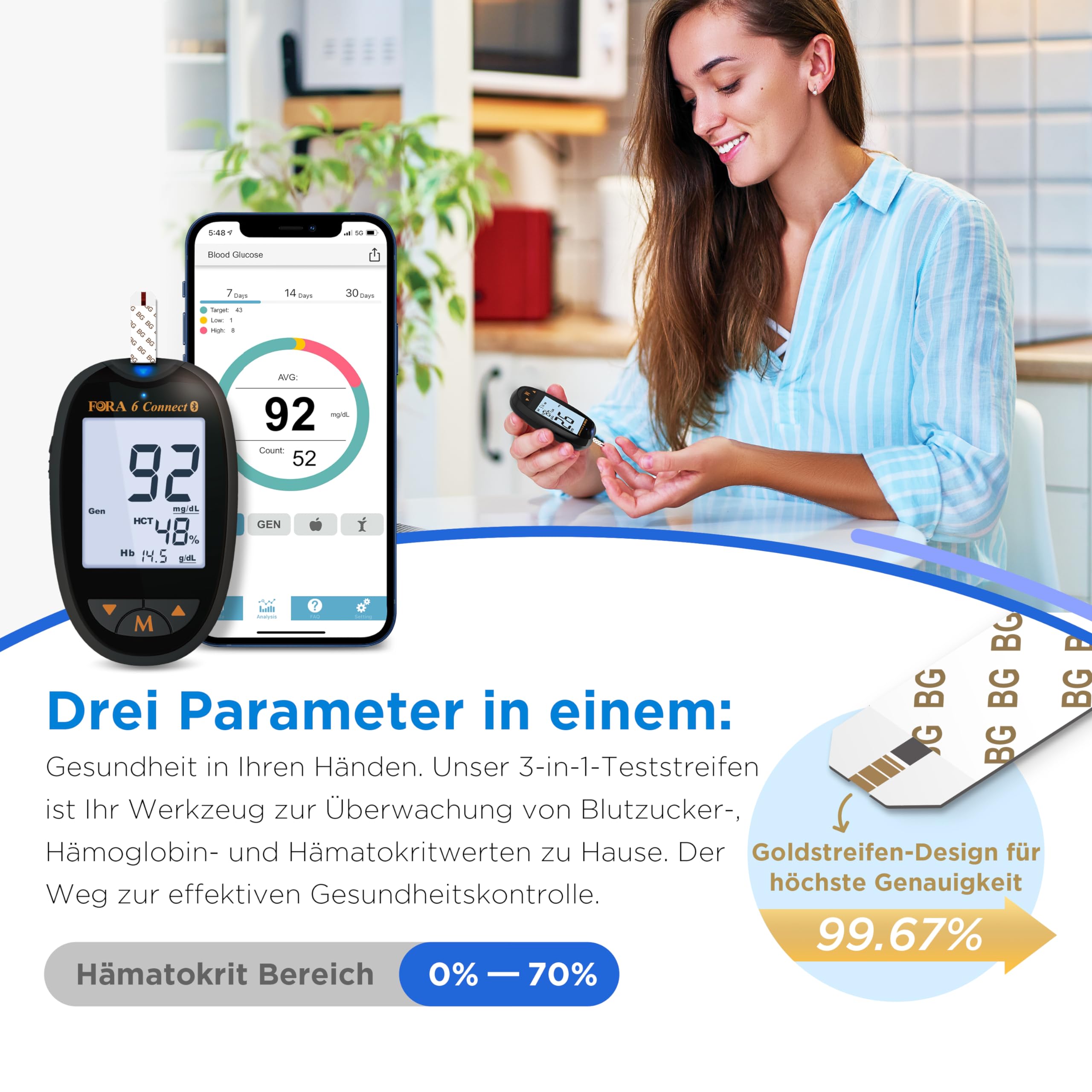 fora-6-connect-blutzuckermessger-t-set-50-streifen-schwarz image 3