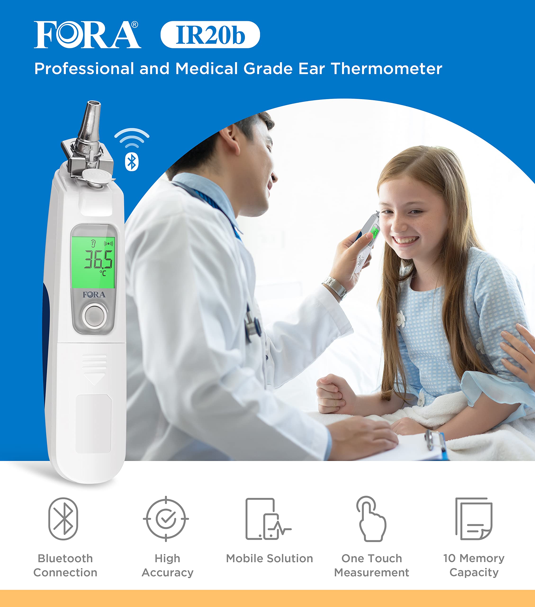 fora-ir20b-ohrthermometer-infrarot-bluetooth-fieber image 2
