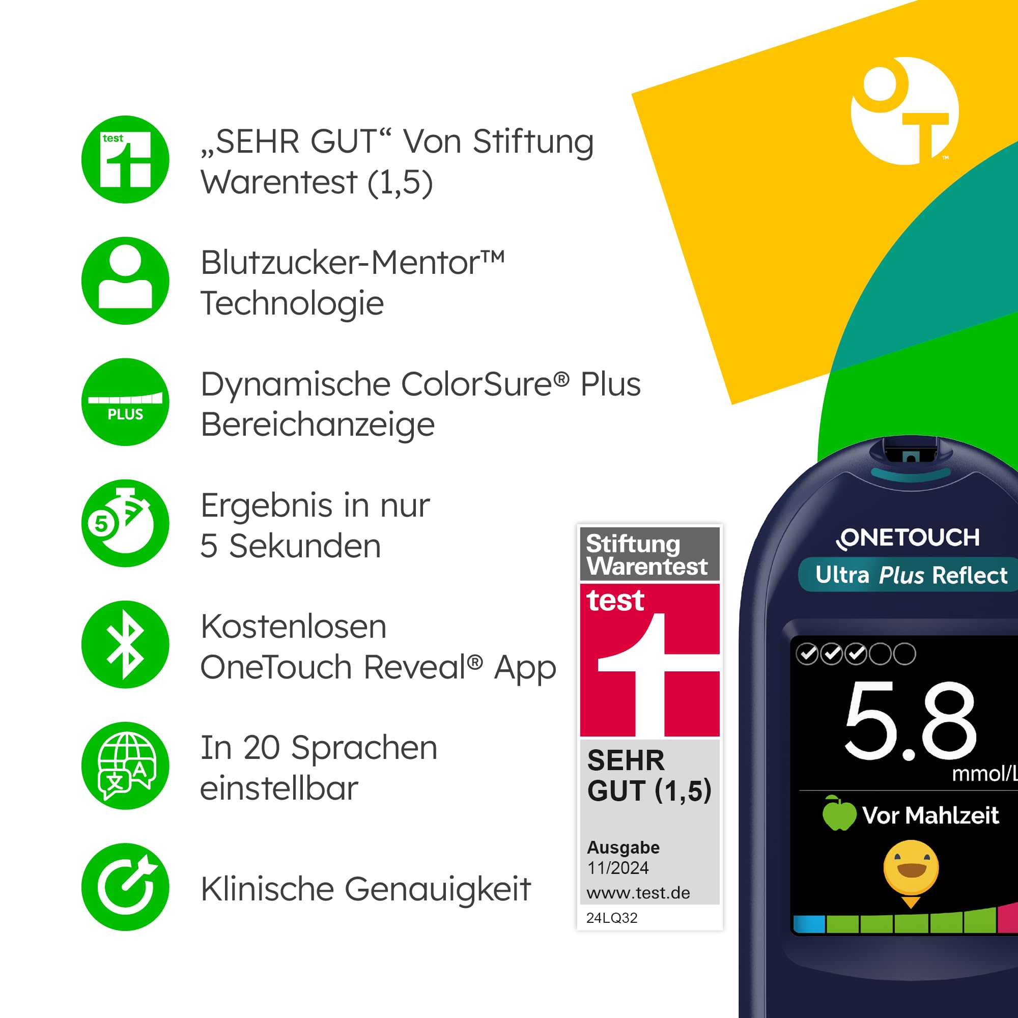 onetouch-ultra-plus-reflect-blutzuckermessger-t-mmol-l-starterset image 2
