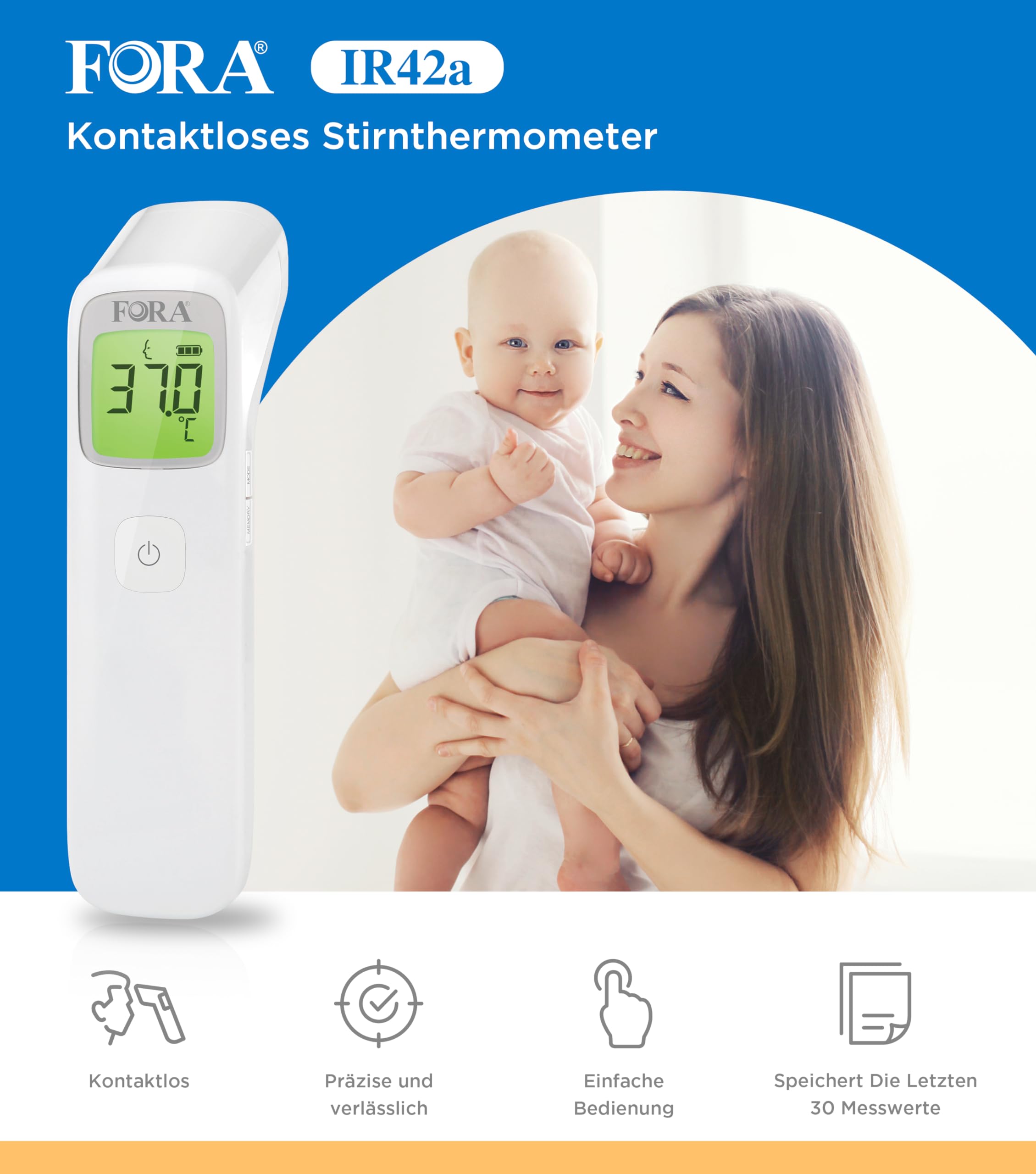 fora-ir42-stirnthermometer-infrarot-fieberthermometer-kontaktlos image 2