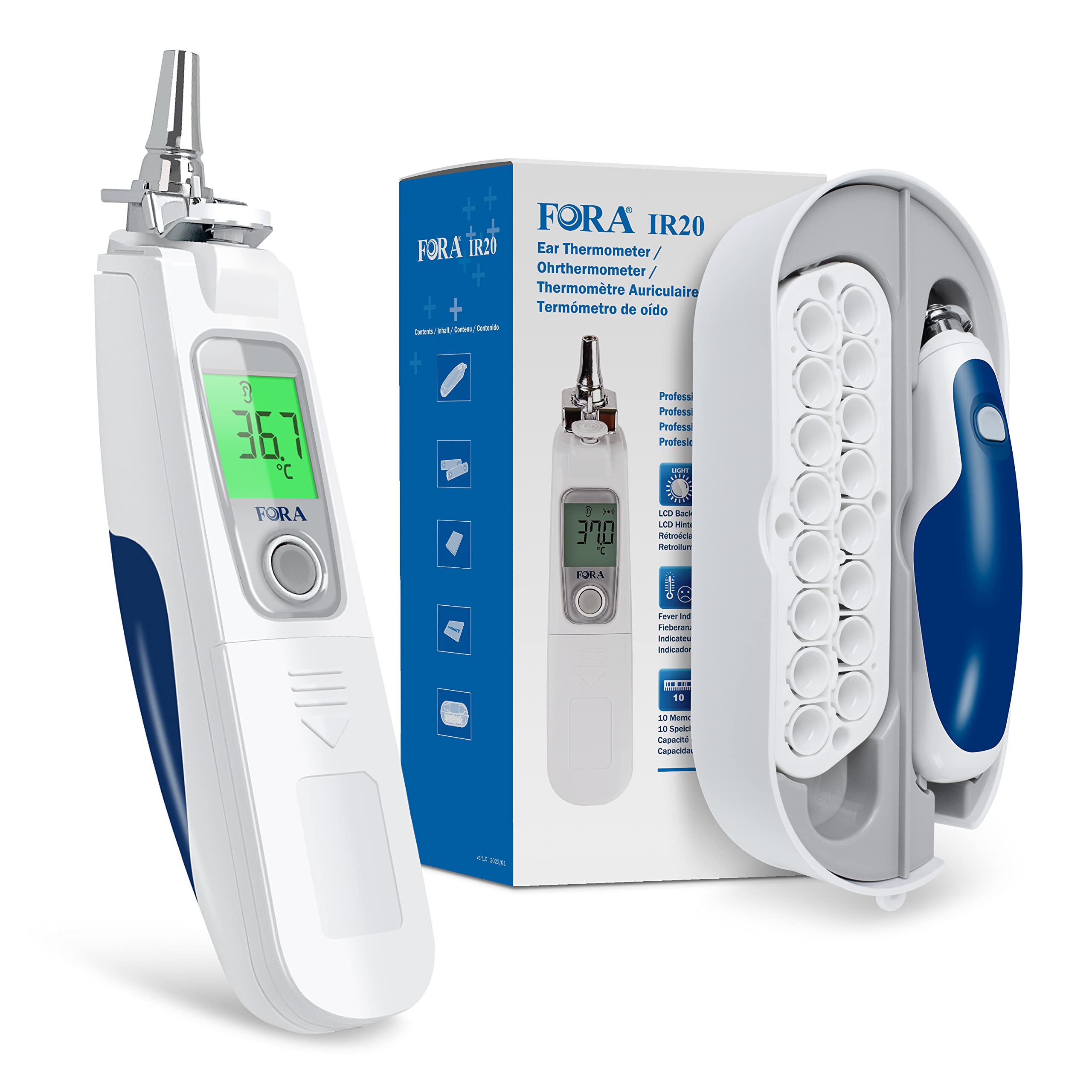 fora-ir20b-ohrthermometer-infrarot-bluetooth-fieber image 1